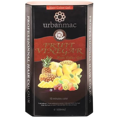 Urbanmac Fruit Vinegar Gel Hair Color Natural Hair Color Dye For Black Hair Dye(500Ml X 2) - Black