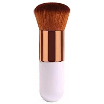 Aadav 1 Round Foundation Makeup Brush, 2 Pieces Makeup Sponge Blender (Mini Foundation Brush With 2Pcs Blender Puff)