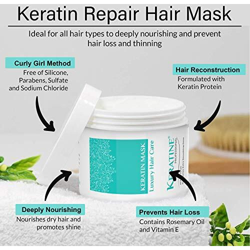 Keratine Professional Keratin Shampoo, Hair Mask And Keratin Serum(100 Ml) Kit | Sulphate Free Repair Shampoo, Repair Hair Mask And Professional Smooth Shine Serum Set For Thin Fine Hair | Pro Treatments For Dry, Damaged & Color Treated Hair.