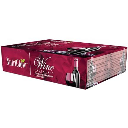 Nutriglow Wine Facial Kit For Women, 5 Steps For Glowing Skin, Restores Skin Nutrients Reduced Pigmentation All Skin Types- 250G+10Ml