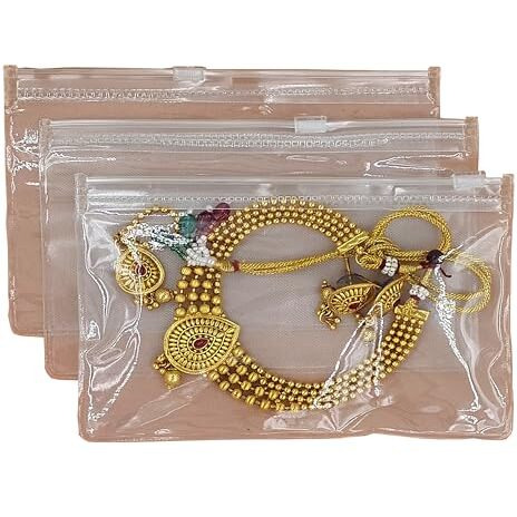 Elde Pack Of 25 Multipurpose Storage Pouch For Jewellery, Makeup, Travel Accessories - Jewellery Storage Pouch Zip Lock Organizer For Cosmetics And Stationery (5X7 Inch)