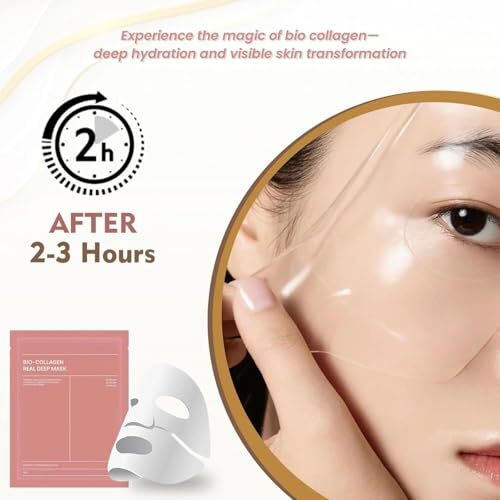 Bio Collagen Face Mask Overnight, Bio Collagen Face Mask, Bio Collagen Mask, Hydrating Overnight Hydrogel Mask, Pore Minimizing, Elasticity (Pack Of 2)