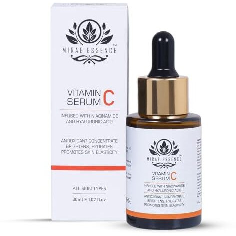 Mirae Essence Vitamin C Face Serum | With Niacinamide & Hyaluronic Acid | Brightening & Hydrating | Reduces Dark Spots & Pigmentation | Anti-Aging | Glowing Skin For Men & Women | All Skin Types | 30Ml