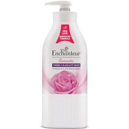 Enchanteur Romantic Perfumed Body Lotion, 500Ml, With Aloe Vera & Olive Butter For Silky Smooth Skin
