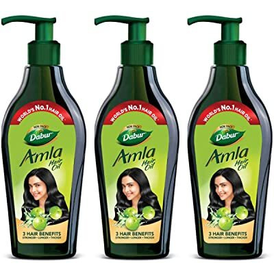 Dabur Amla Hair Oil - 550Ml (Pack Of 3) | For Strong, Long And Thick Hair | Nourishes Scalp | Controls Hair Fall, Strengthens Hair & Promotes Hair Growth