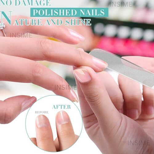 Insime Nano Crystal Glass Nail Filer And Buffer | Glass Nail File With Nail Shaper For Women Girls | Washable Reusable Crystal Nail Filler & Glass Nail Shiner Polisher For Professional Manicure Pedicure