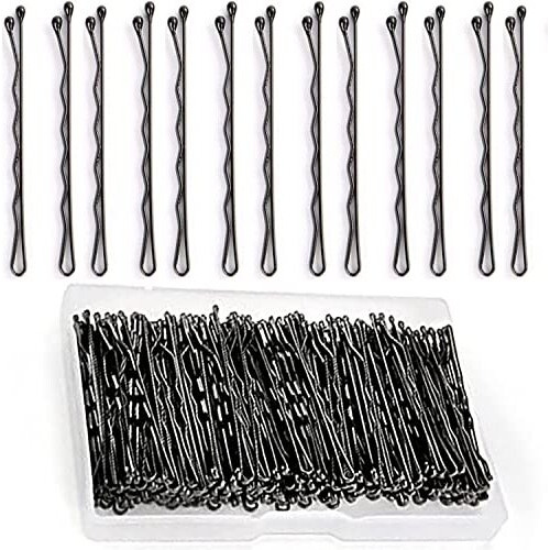 Temperia Bobby Hair Pins For Women & Girls (Pack Of 100) (With Storage Box) (6Cm Long) | Stylish Bob Hairpins For Hairstyling | Hair Styling Accessories Clips (Black)