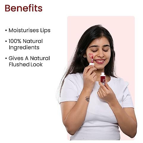 Earth Rhythm Lip And Cheek Tint - Brandy, With Goodness Of Pomegranate & Grape Seed Extract, Nourishes & Hydrates Dry Chapped Lips, Blush & Eyeshadow For Women  5Ml