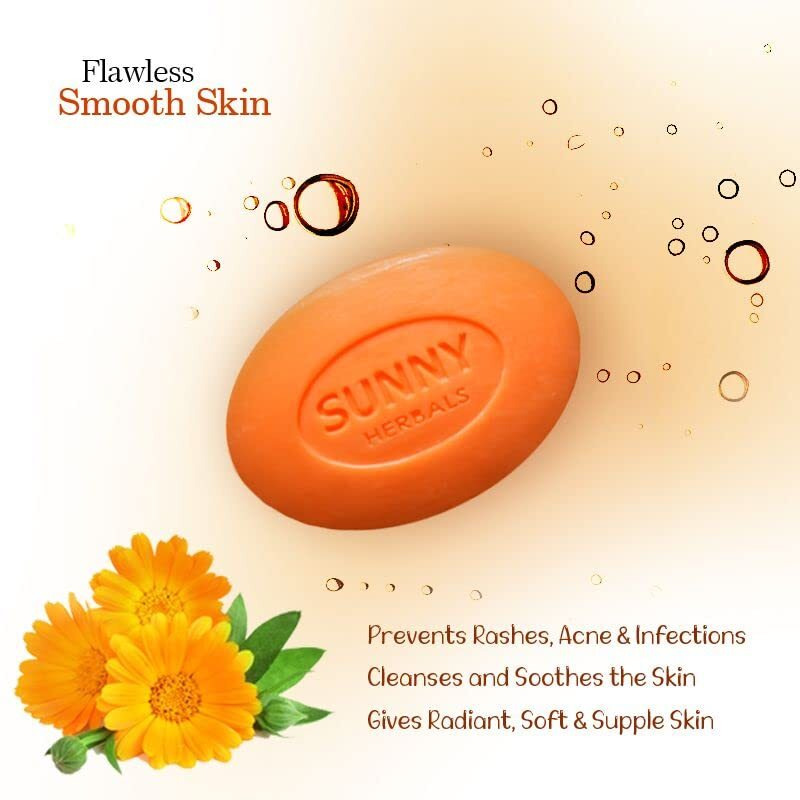 Sunny Herbals Derm Aid Soap For Rashes And Infection Free Skin | Enriched With Goodness Of Thuja, Aloevera & Calendula To Counter Dry & Chapped Skin | Keeps Skin Healthy & Radiant | Unisex Soap | 75 Gm (Pack Of 6)