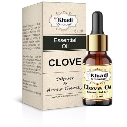 Khadi Omorose Clove Bud Essential Oil | Pure, Natural & Undiluted For Hair, Skin & Tooth (12 Ml)