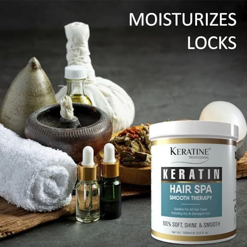 Keratine Professional Premium Keratin Hair Spa Smooth Therapy | 100% Soft, Shine & Hair Repair | Infused With Brazilian Nut And Keratin | Treatment Protein Spa - Conditioning For Dry Damaged,1 Count