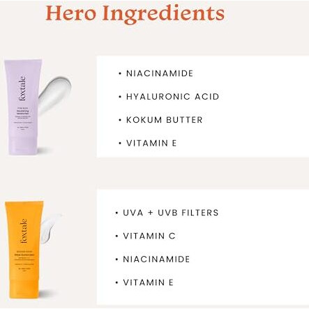 Foxtale Healthy Glow Combo For Soft And Hydrated Skin And A Healthy Golden Glow With Nourishing Moisturizer - 50 Ml And Glow Sunscreen - 50 Ml, For All Skin Types, Men & Women