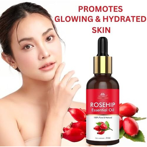 Intimify Rosehip Oil For Face | Face Oil For Glowing Skin And Hair Growth | All Skin Types | For Men & Women | 30 Ml