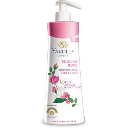 Yardley London English Rose Moisturizing Body Lotion With Germ Shield| Infused With Rose & Geranium Oil| Daily Use Hand & Body Lotion With Vitamin C & B3 For Women| 400Ml