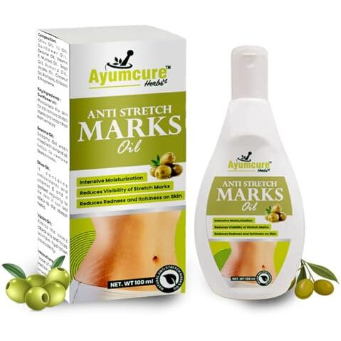 Ayumcure Stretch Mark Removal & Prevention Oil For Women | | 100Ml | Improves Skin Texture & Tone | Nourishing Blend With Natural Oils | Hydrating & Elasticity Support | Ideal For Pregnancy & Postpartum Use