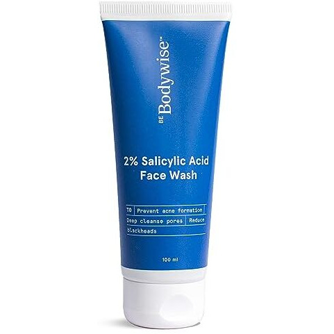 Be Bodywise 2% Salicylic Acid Face Wash For Acne Prone Skin | For Oily & Sensitive Skin | Deep Cleanses Your Skin & Prevents Acne | Developed By Dermatologists | 100Ml