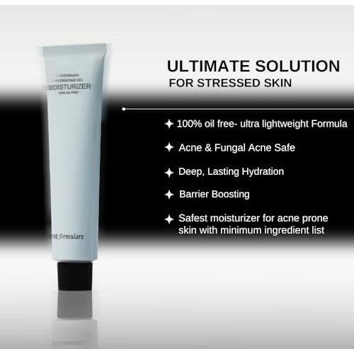 The Formularx Hydra Veil Barrier Care Gel Moisturizer With Ceramide, Hyaluronic Acid, & Ectoin For Oily, Acne & Fungal Acne Prone Skin | Oil Free, Non-Comedogenic, Sensitive Skin Friendly | For Women & Men | 50G