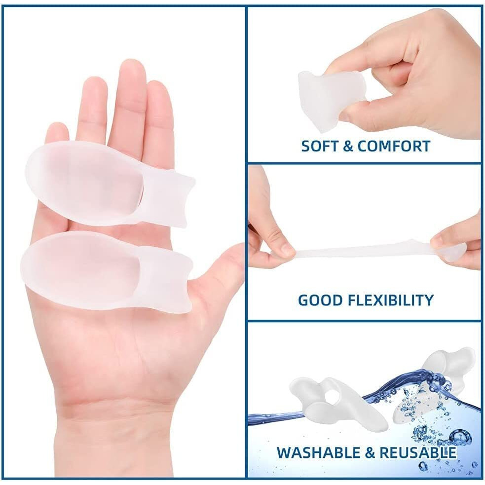 Suefor Gel Big Toe Bunion Guards & Toe Spreaders Bunion Pads- Big Toe Separator Cushion Straightener - Gel Toe Spacers, Protectors, Correctors - Non Toxic (Max)