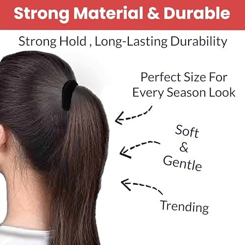 Temperia (30 Pcs) Hair Band For Women & Girls - Premium Rubber Band - Elastic Ponytail Hairband Ties Accessories - Black (Dn01)