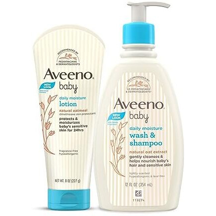 Aveeno Daily Moisturizing Combo - Aveeno Baby Daily Moisturizing Lotion 227G And Aveeno Baby Daily Moisturizing Bath 354Ml