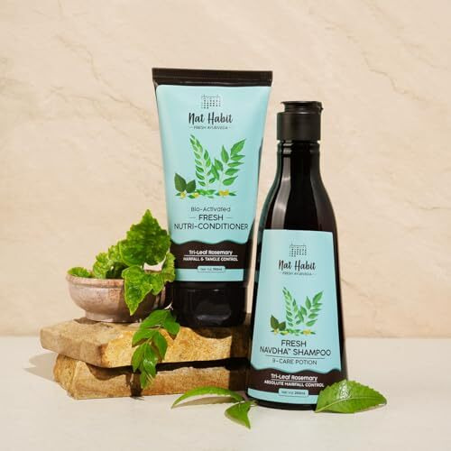 Nat Habit Trileaf Rosemary Shampoo And Conditioner For Women & Men Hair Fall Control, Dry And Damaged Hair