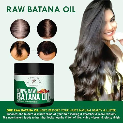 Aromatique Raw Batana Oil | Unrefined Cold Pressed Batana Oil For Hair Growth By Dr Sebi Sourced From Honduras | Hair & Skin Nourishment Oil (100 Gms)