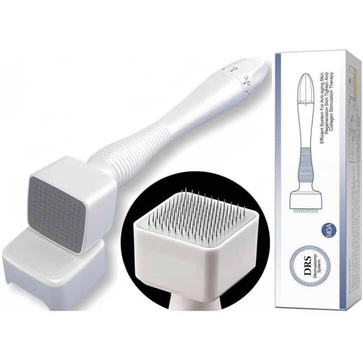 Unvelis 140 Titanium Adjustable Micro Needles Facial Derma Roller Kit For Skin Repair, Face, Hair & Beard Growth