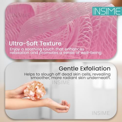 Insime Body Loofah For Bathing For Women Men Kids (Pack Of 4)|Extra Soft Bath Sponge For Bathing & Loofah For Women Men|Body Wash Bath Scrubber For Bathing|Exfoliating Bathing Scrub Lofas - 60G