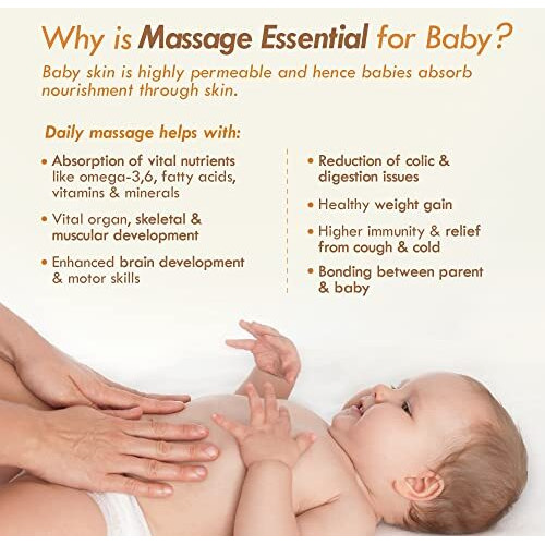 Nat Habit 100% Pure Almond Baby Massage Oil For Baby Skin & Hair, Enriched With Vit E & Omega-3, 6 Non-Refined, Llp Free, Chemical & Preservative Free - 100 Ml
