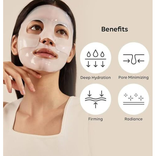 Qerinkle Bio-Collagen Overnight Face Mask|Korean Glass Skin Hydrogel Mask For Deep Hydration,Pigmentation,Anti-Aging&Pore Minimizing|Hyaluronic Acid,Niacinamide,Vitamin E&Centella (1 Pack,Unscented)