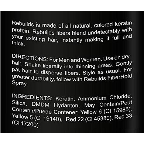 Rebuilds Hair Building Fibers, Dark Brown, 27 Grams
