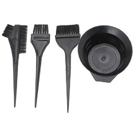 Avnish 4 Pc Of Hair Color Comb, Dye Brush And Color Mixing Bowl Colouring Kit (Black) (Hair Dye Bowl And 3 Brush)