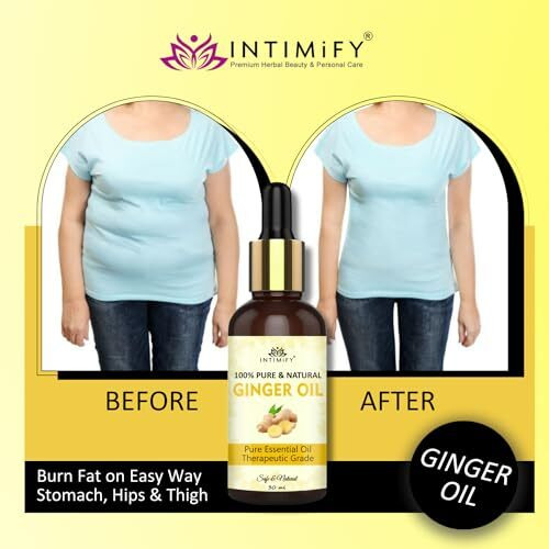 Intimify Ginger Oil For Weight Loss Belly Fat, Fat Loss Oil (30 Ml)