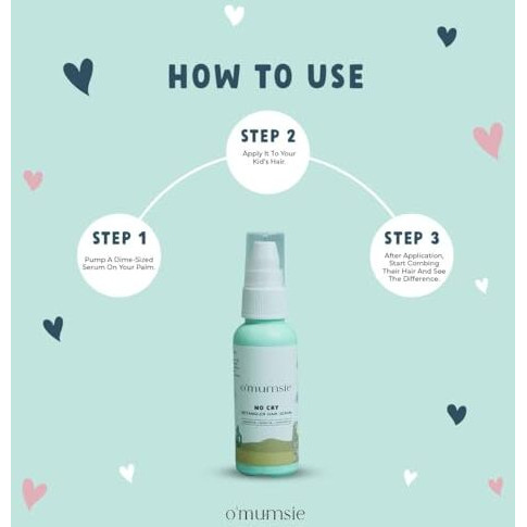 O'Mumsie Detangler Hair Serum For Kids | Moisturizes Curly Rough Hair For Frizz Free & Keeps Hair Soft | Enriched With Neroli & Grapeseed Oil - 50 Ml
