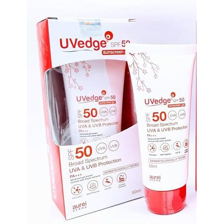 Uv Edge Spf 50 Sunscreen Gel For All Skin Type, 1 Count