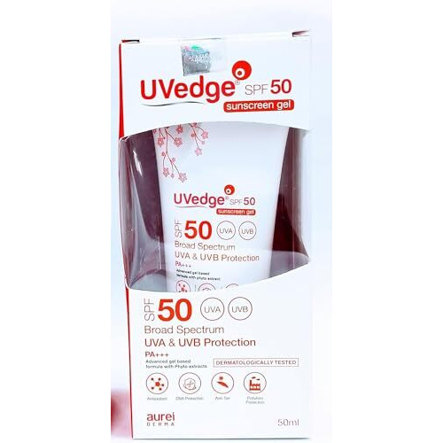 Uv Edge Spf 50 Sunscreen Gel For All Skin Type, 1 Count