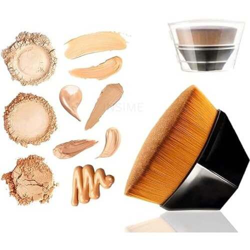 Insime Foundation Brush For Face Makeup | Hexagon Contour Kabuki Face Brush For Makeup Blending Liquid, Cream, Powder | Flat Top Kabuki Compact Brush For Face Makeup With Protective Case