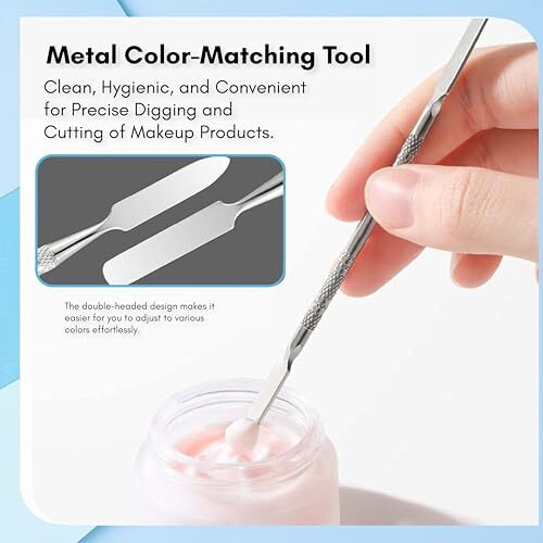 Beaut Secrets Cosmetic Makeup Palette, Premium Stainless Steel Metal Rectangle Makeup Mixing Palette With Spatula Artist Tool For Mixing Foundation/Eye Shadow/Eyelash/Lipsticks/Nail Art, Silver