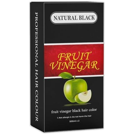 Fruit Vinegar Ammonia Free 10 Minutes Hair Color Colour Gel A + B 500 Ml Each Black/Natural Black (H)