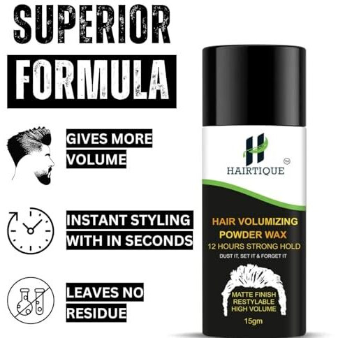 Hair Powder For Men - Hair Volume Powder, Hair Volumizing Powder, Hair Style Powder For Men, Long And Strong Hold, Natural & Safe Styling Powder