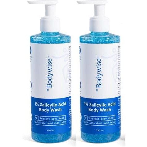Be Bodywise 1% Salicylic Acid Body Wash 500Ml | Helps To Prevent Body Acne & Cleanse Skin | Paraben And Sls Free | Pack Of 2