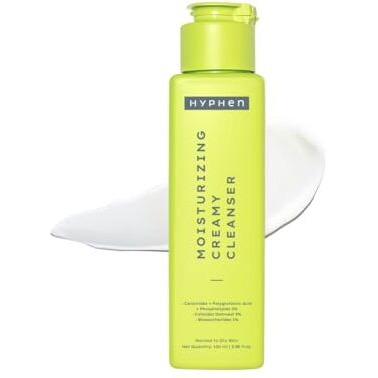 Hyphen Moisturizing Creamy Cleanser For Dry & Sensitive Skin | 2% Ceramides & Polyglutamic Acid | Barrier Repair, Hydration & Gentle Cleansing | Facewash For All Skin Types | For Summer | Skin Care Products | Daily Cleanser For Men & Women - 100Ml