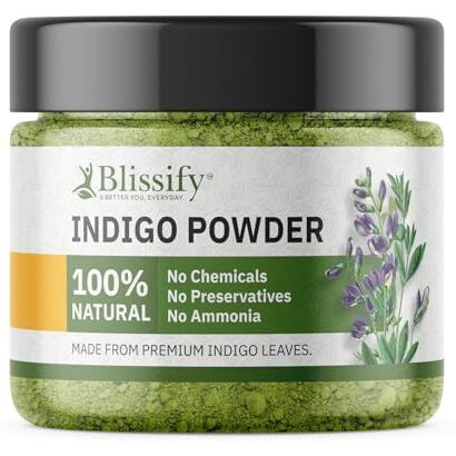 Blissify Indigo Powder 200G - Natural Hair Dye & Herbal Colorant | Organic, Vegan, Chemical-Free | Perfect For Hair Care & Diy Beauty Recipes (200G (Pack Of 1))
