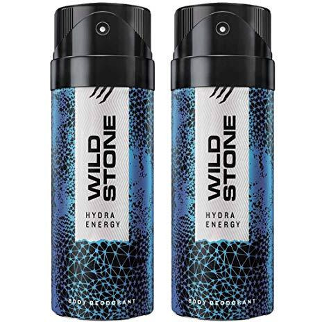 Wild Stone Hydra Energy Spray Deodorants For Men, Long Lasting Strong Masculine Fragrance, Pack Of 2 (150Ml Each)