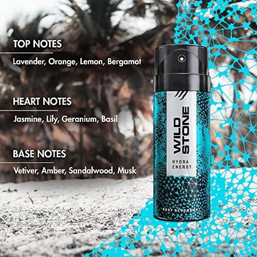 Wild Stone Hydra Energy Spray Deodorants For Men, Long Lasting Strong Masculine Fragrance, Pack Of 2 (150Ml Each)