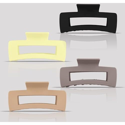 Zollyss Hair Clutcher (Pack Of 4 Pcs) Hair Clips For Women Fashion Acrylic Matte Finish Stylish Claw Clips Hair Accessories For Girls, Multicolor