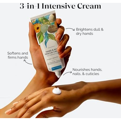 Luxaderme Korean Hand & Nail Rescue Cream | Nourishes, Brightens, And Firms Dry Hands |10% Shea Butter, 2% Niacinamide & Astaxanthin, Korean Skincare - 50Ml