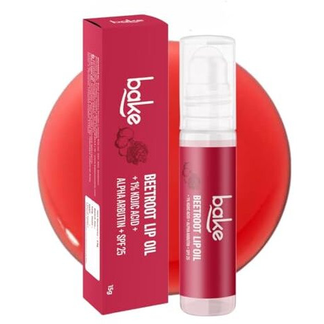 Bake 1% Kojic Acid Beetroot Tinted Brightening Lip Balm Oil For Dark & Pigmented Lips With Spf 25 Pa++++ With Alpha Arbutin - 15G