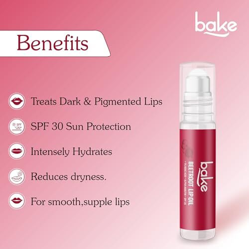 Bake 1% Kojic Acid Beetroot Tinted Brightening Lip Balm Oil For Dark & Pigmented Lips With Spf 25 Pa++++ With Alpha Arbutin - 15G