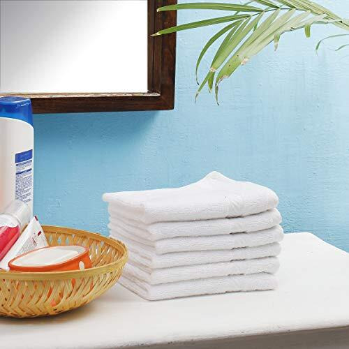 Fresh From Loom Cotton Face Towel 500 Gsm, Size - 12X12 Inch (Set Of 6 Pc White)